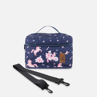 Lunch Box Navy Unicorn Print