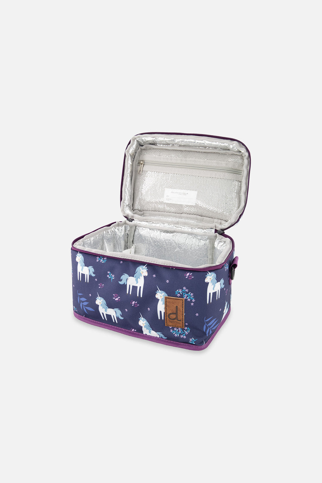 Lunch Box Blue And Purple Unicorn Print