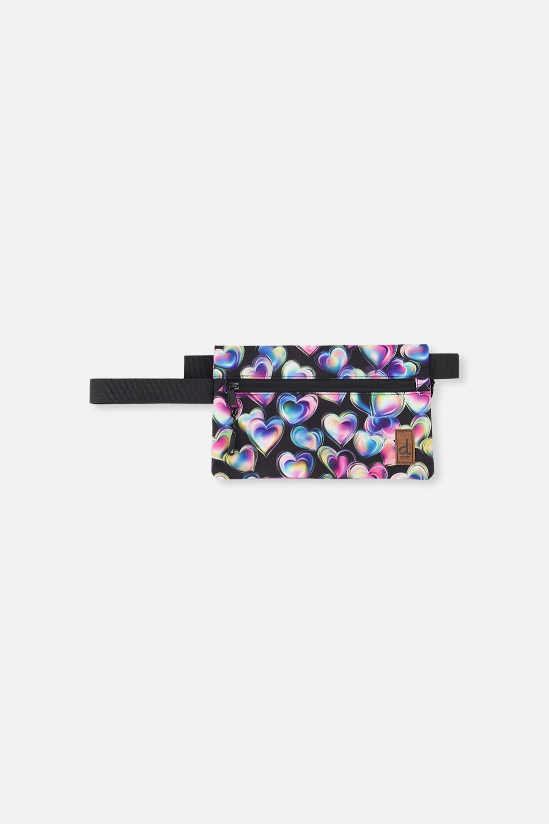 Pencil Case Black Printed With Hearts