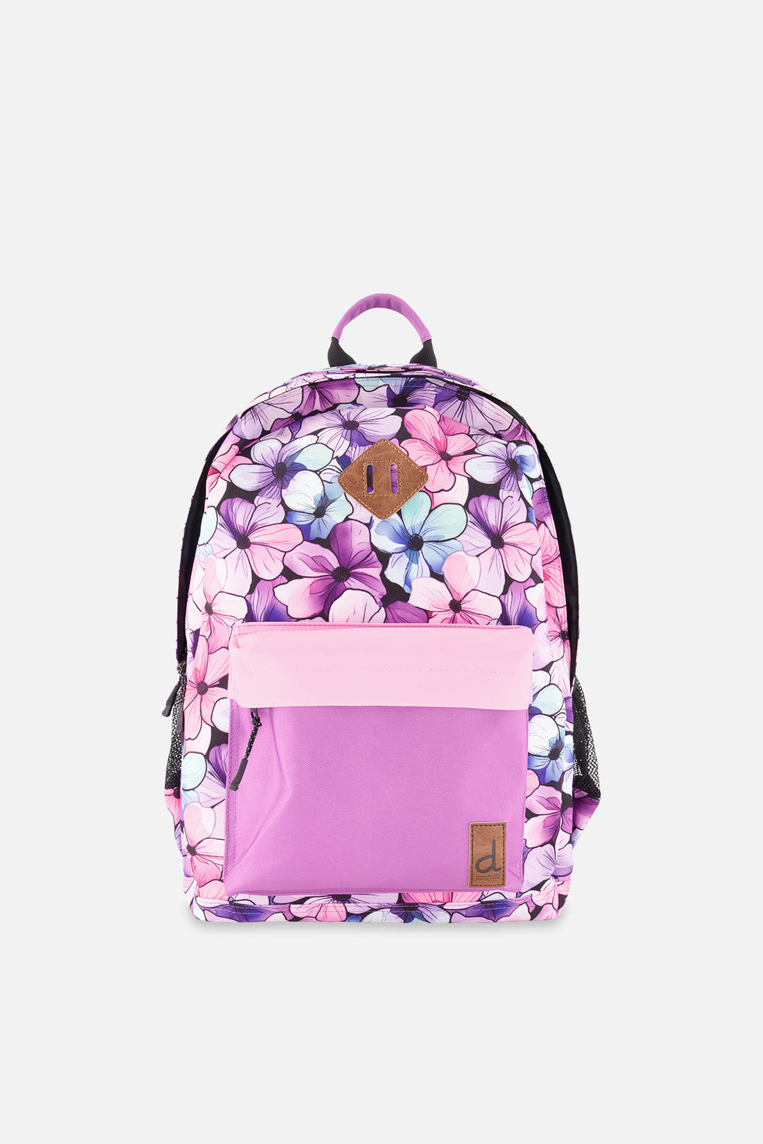 Kids Backpack Black Floral Print