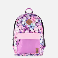 Kids Backpack Black Floral Print
