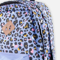 Kids Backpack Blue Leopard Print