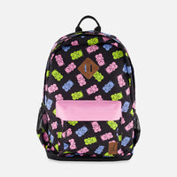 Kids Backpack Black Printed Gummy Bears