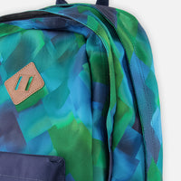 Kids Backpack Blue Diamond Print