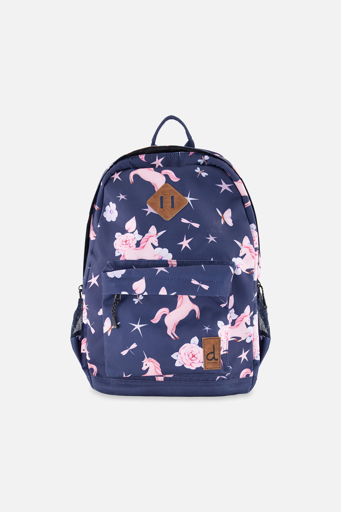 Kids Backpack Navy Unicorn Print