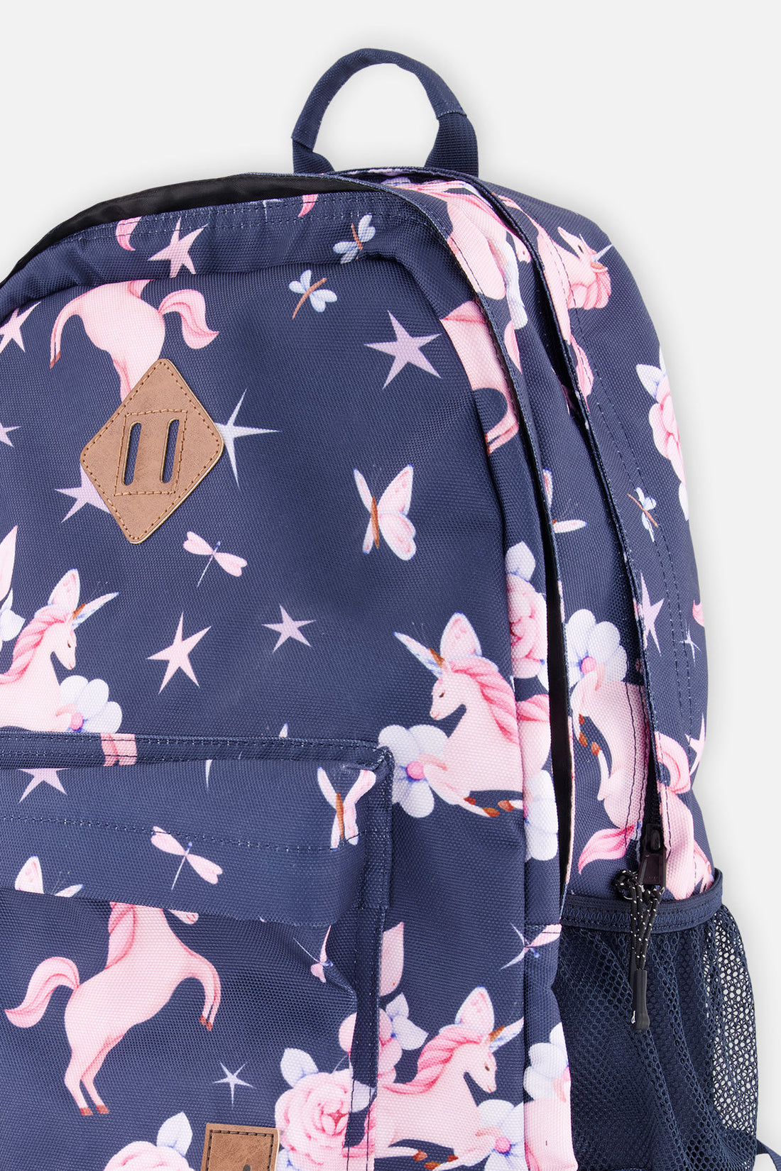 Kids Backpack Navy Unicorn Print