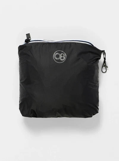 Kids black full zip packable rain jacket and windbreaker