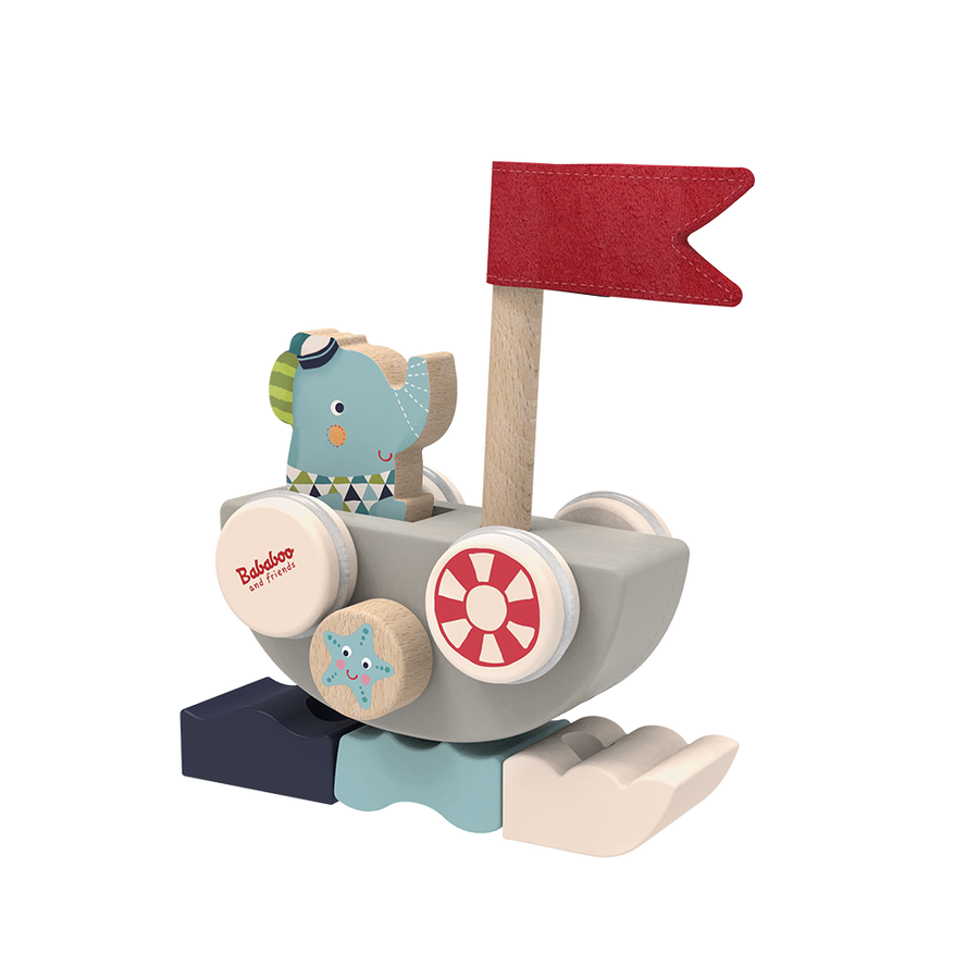 Lolo's Funny Autoboat 2-in-1 Stacking Game