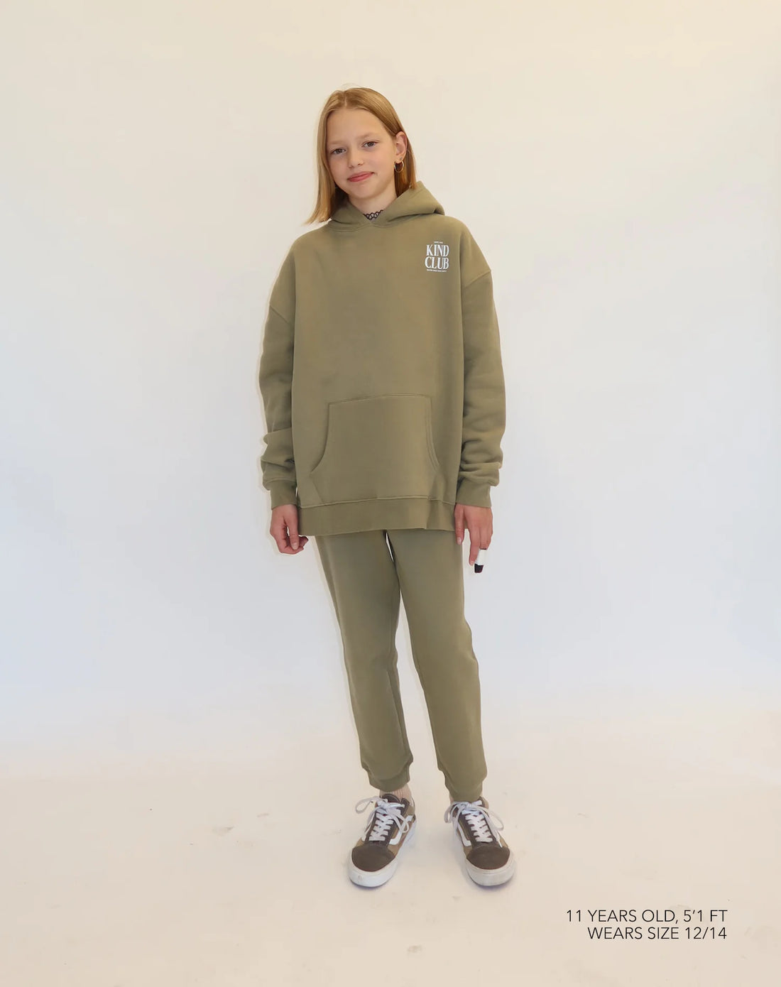 "Kind Club" Kids Hoodie - Olive