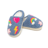 KIDS DENIM PATCH SLIPPERS