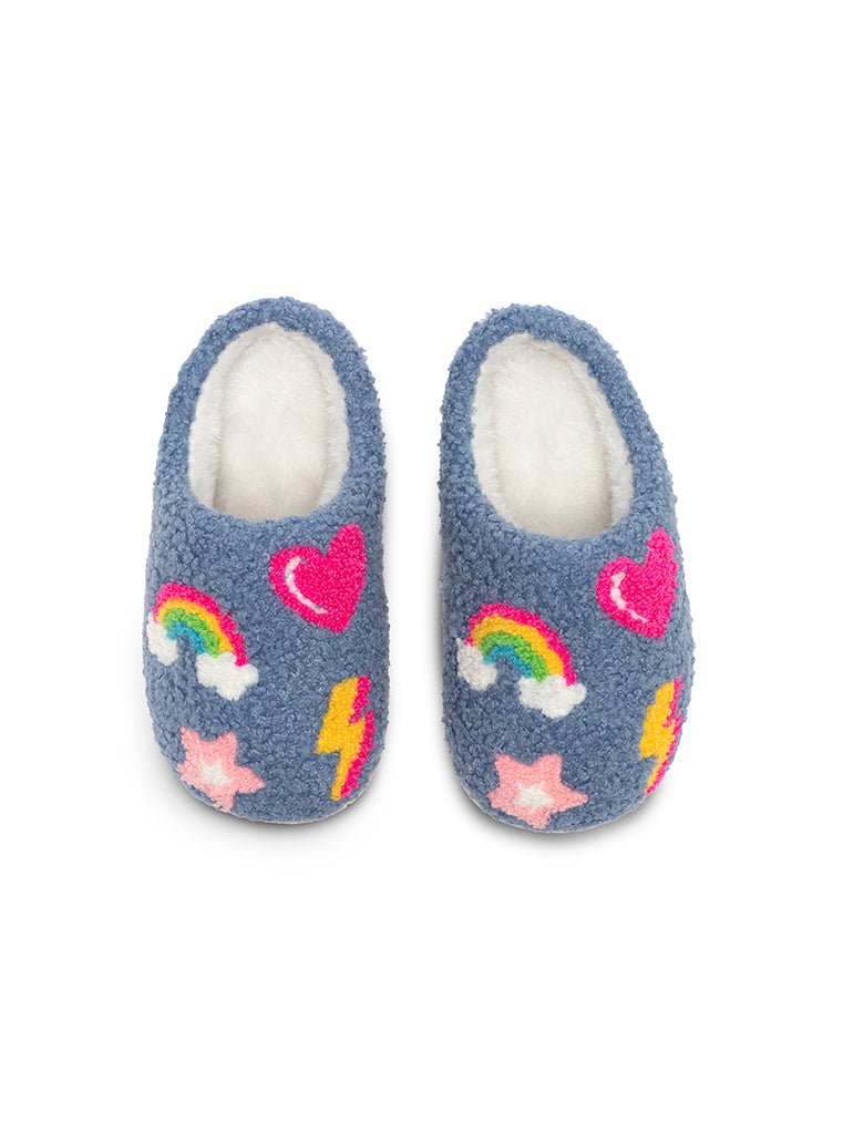 KIDS DENIM PATCH SLIPPERS