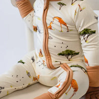 Footless Sleeper with Fold-over Cuffs - Safari