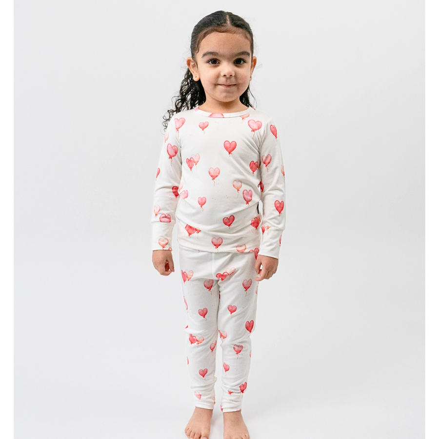 L/S PJ Set - Heart Balloons