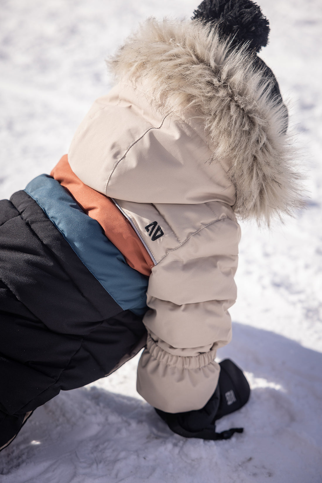 George Baby Boy Beige One-Piece Snowsuit