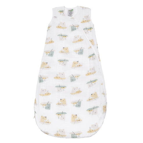 Cotton Muslin Sleep Sack - Rhinos (0.7 tog)