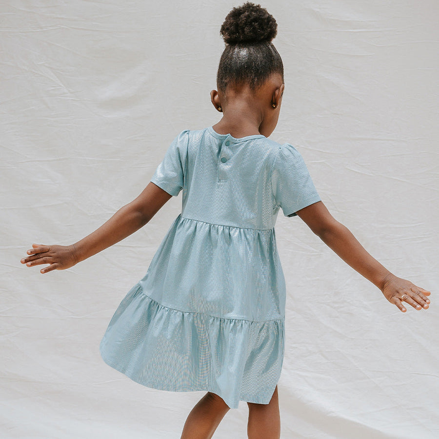 Tiered Reef Lamé Jersey Dress
