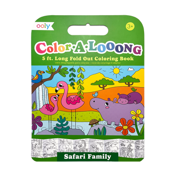 Color-A-Looong 5' Fold Out Kids Coloring Book - Safari Family