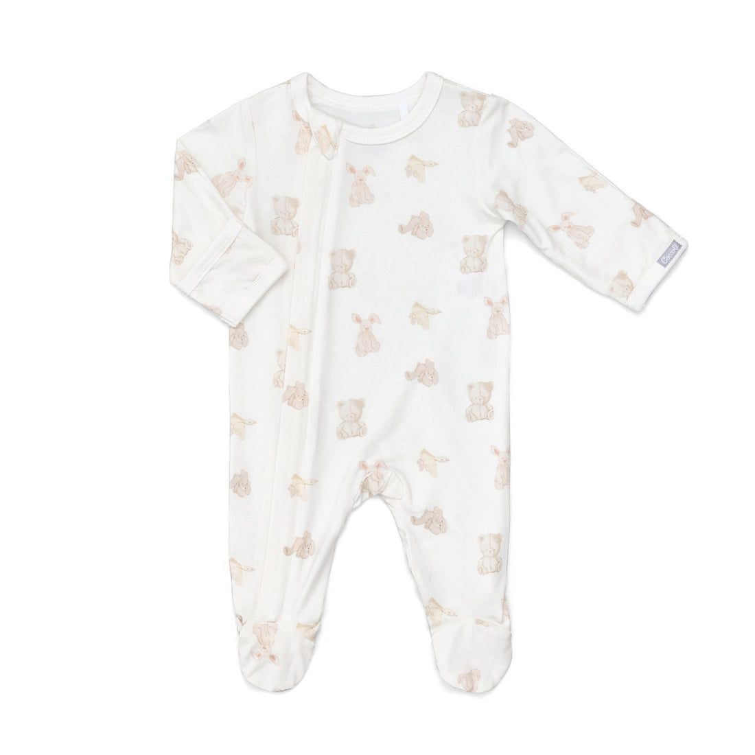 Modal Zipper Footie - Teddy and Bunny