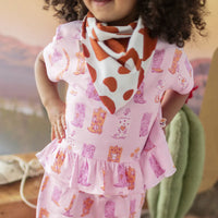 Pink pants with cowboy boot all over print, baby