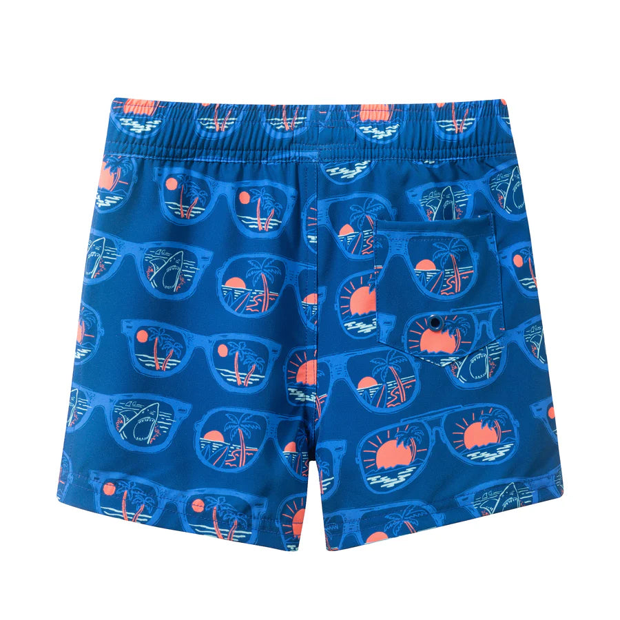 Kids (4-7 Years) Comfort-Stretch Lined Boardshort| Sunglasses Shark