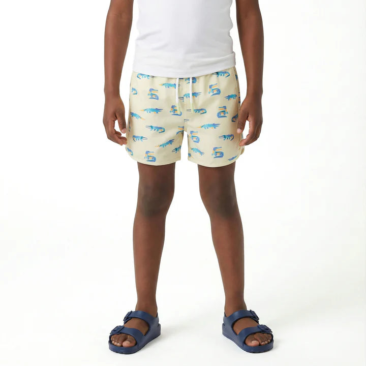 Kids Swim Trunk | Lime Gator