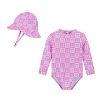Infant Girls Rashguard Set | Pink Bow