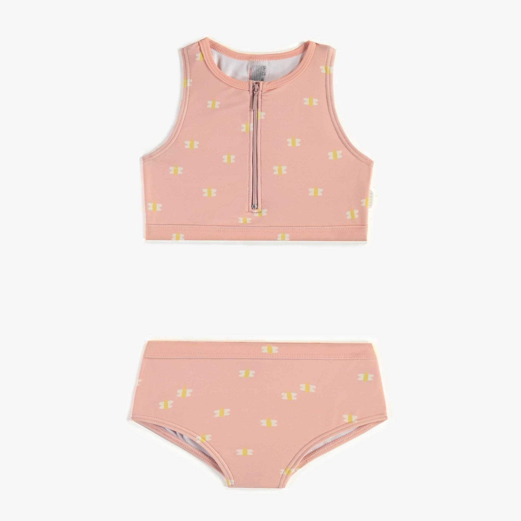 Girls' Swimsuit One Piece Purple with Butterflies and Cupcakes (Size 2T-7)