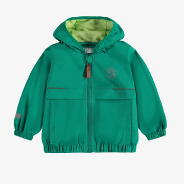 GREEN WIND RESISTANT HOODED COAT, BABY