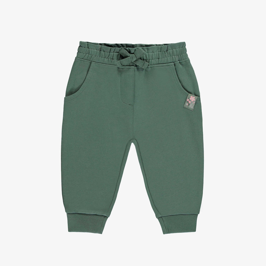 GREEN REGULAR FIT PANTS IN FRENCH TERRY, BABY