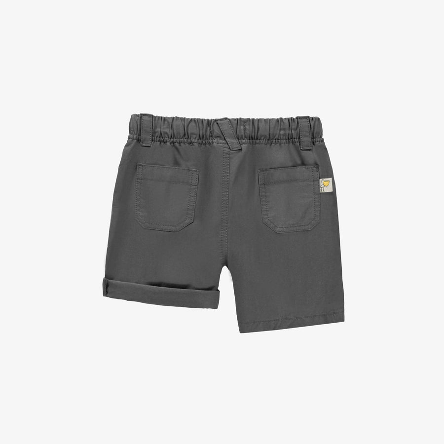 CHARCOAL RELAXED FIT SHORT IN COTTON, BABY