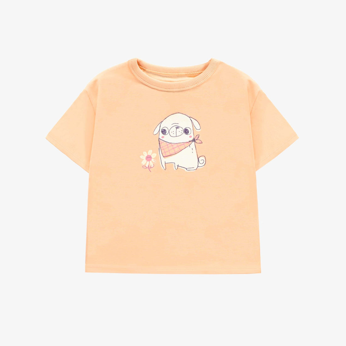 PEACH SHORT SLEEVES RELAXED FIT T-SHIRT WITH PRINT, BABY