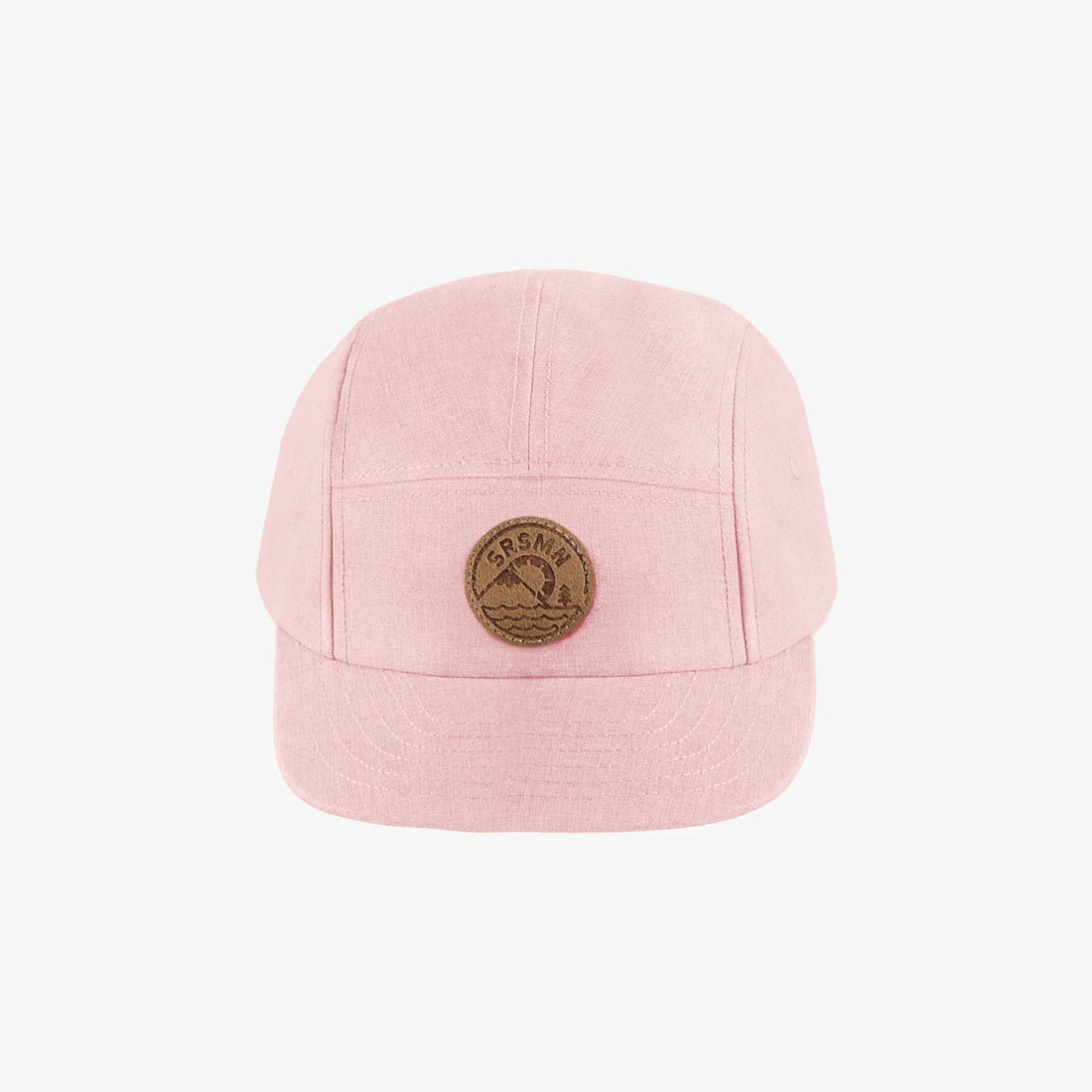 PINK CAP WITH FLAT VISOR IN LINEN AND COTTON, BABY