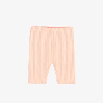PEACH RIBBED KNIT SHORT LEGGINGS, BABY