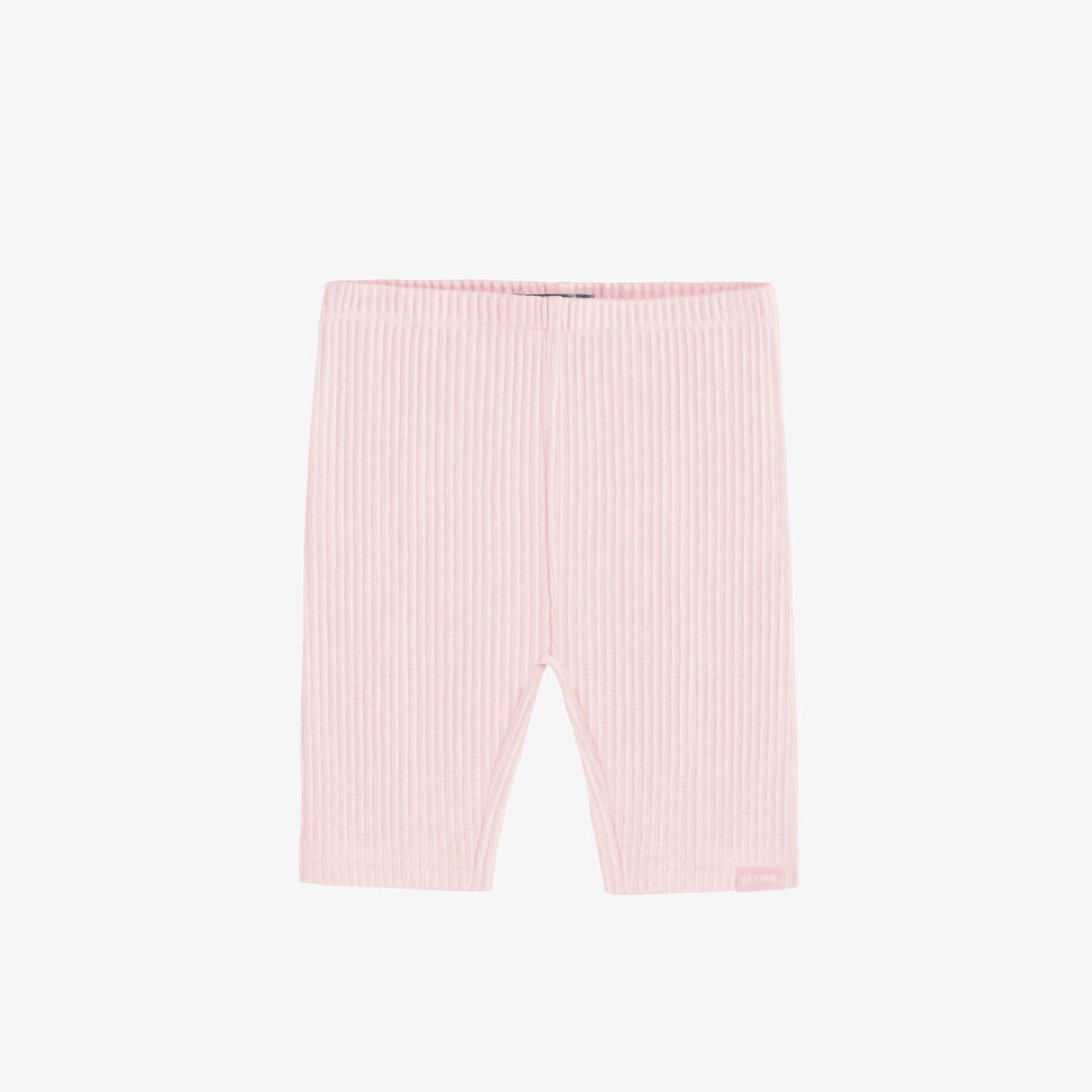 LIGHT PINK RIBBED KNIT BIKER SHORT, BABY