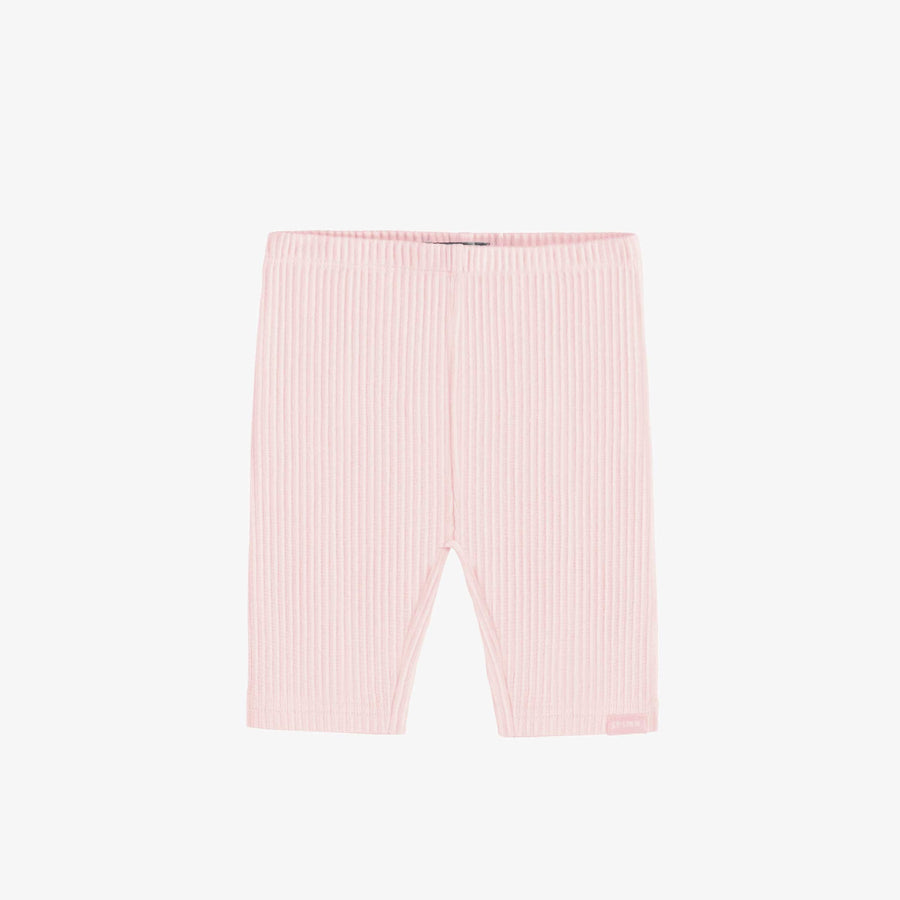 LIGHT PINK RIBBED KNIT BIKER SHORT, BABY