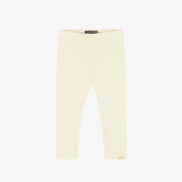CREAM RIBBED KNIT LONG LEGGING, BABY