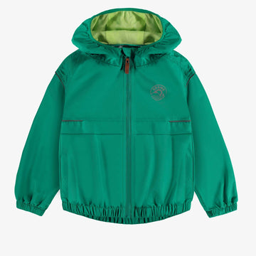 GREEN WIND RESISTANT HOODED COAT, CHILD
