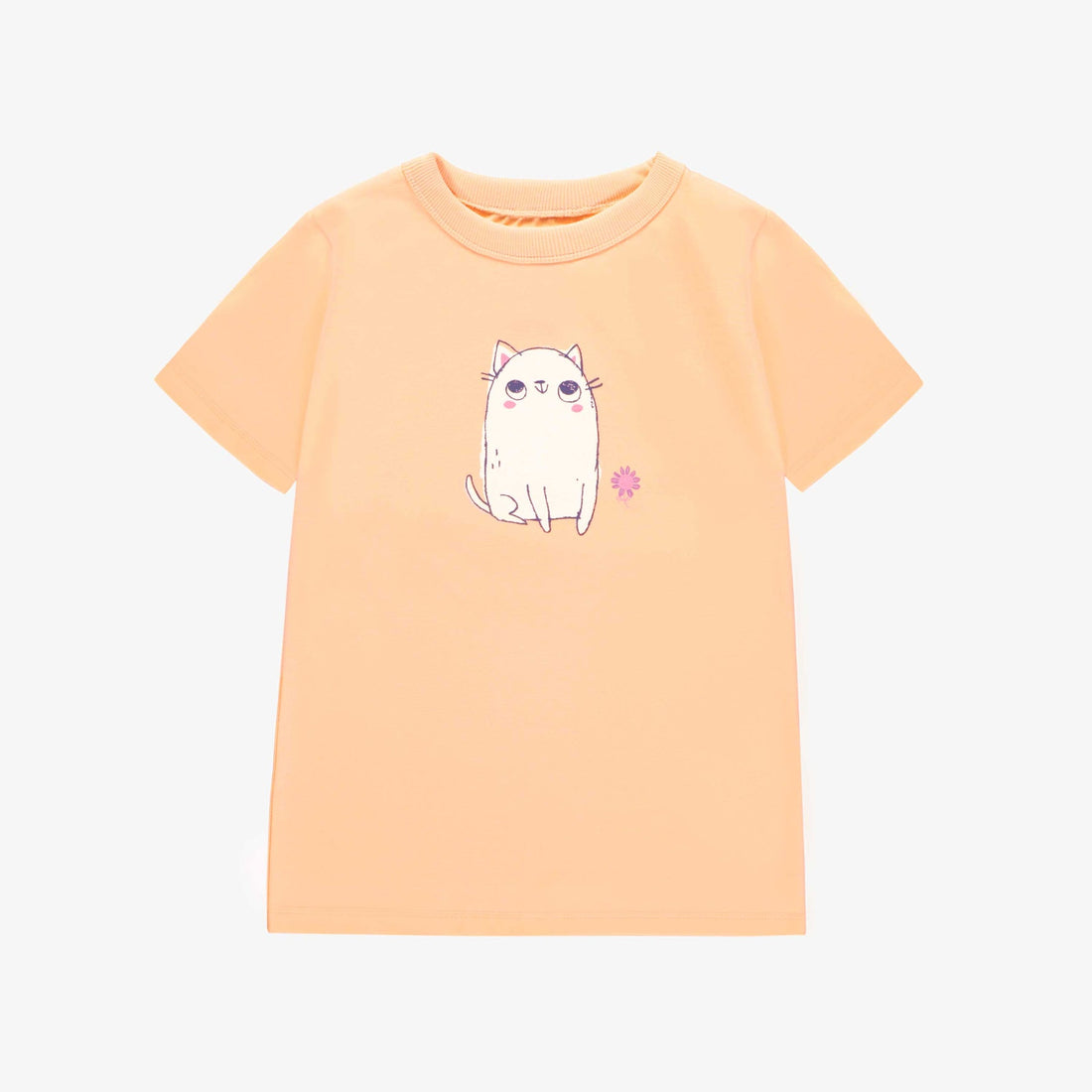 PEACH SHORT SLEEVES SLIM FIT T-SHIRT WITH PRINT, CHILD
