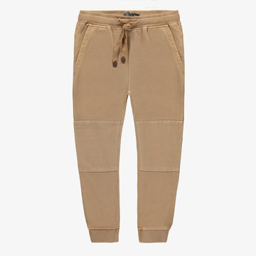 LIGHT BROWN RELAXED FIT PANTS IN FRENCH TERRY, CHILD