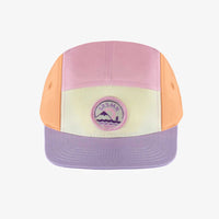 PURPLE CAP WITH COLOR BLOCK AND A FLAT VISOR IN LINEN AND COTTON, CHILD