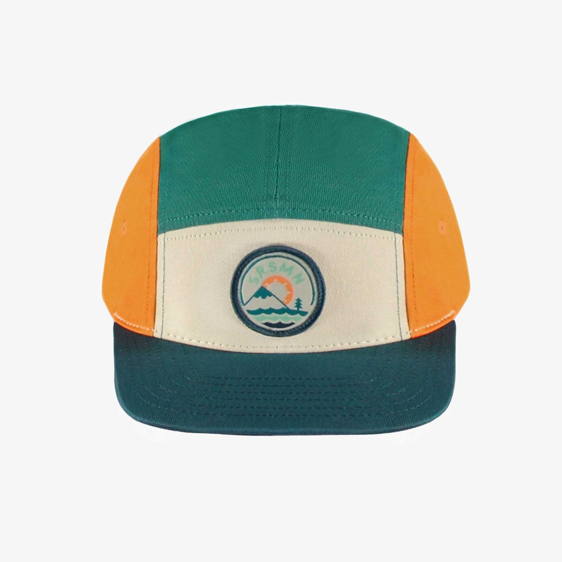 GREEN CAP WITH COLOR BLOCK AND A FLAT VISOR IN COTTON, CHILD