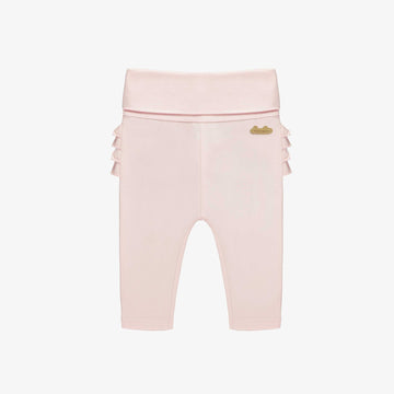 LIGHT PINK LEGGINGS WITH RUFFLES IN ORGANIC COTTON, NEWBORN