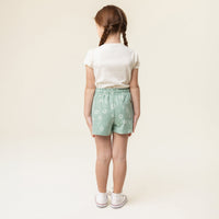 Green Flower Shorts