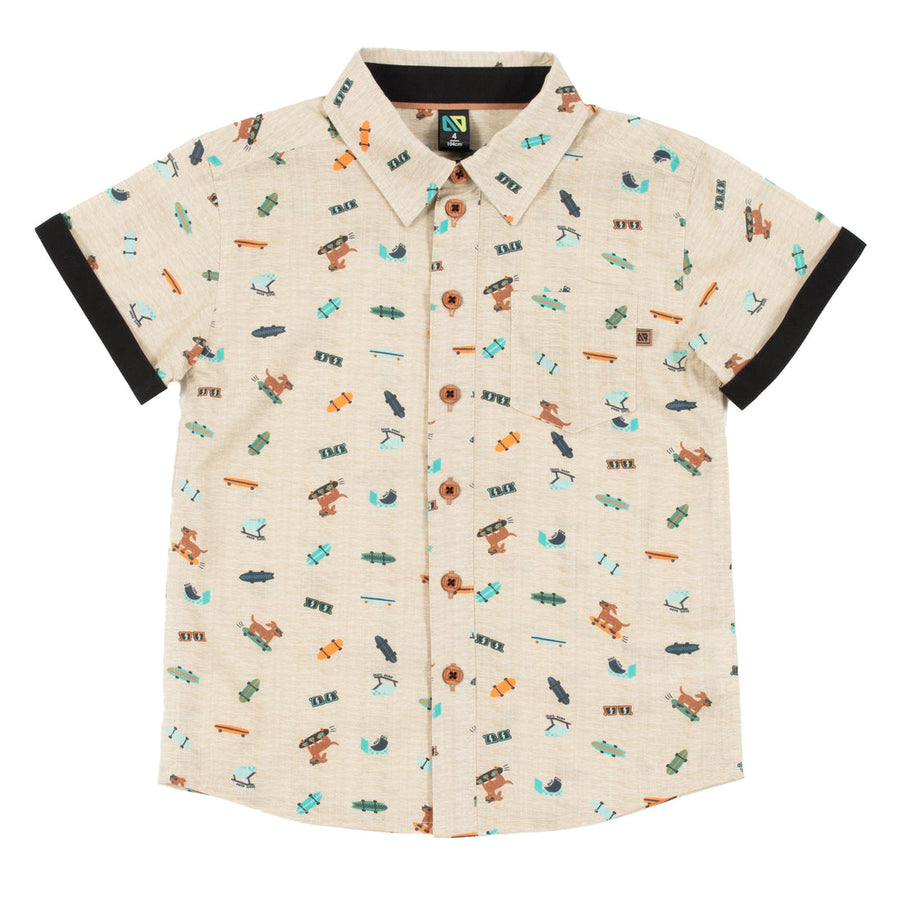 Heather Beige Poplin Shirt