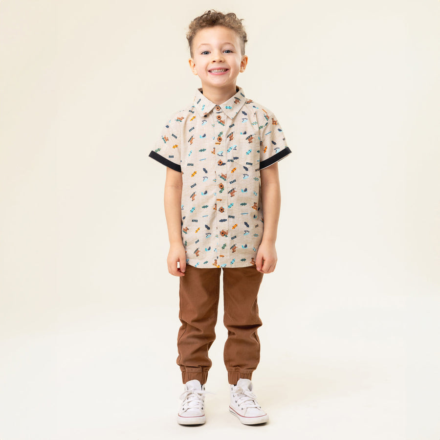 Heather Beige Poplin Shirt