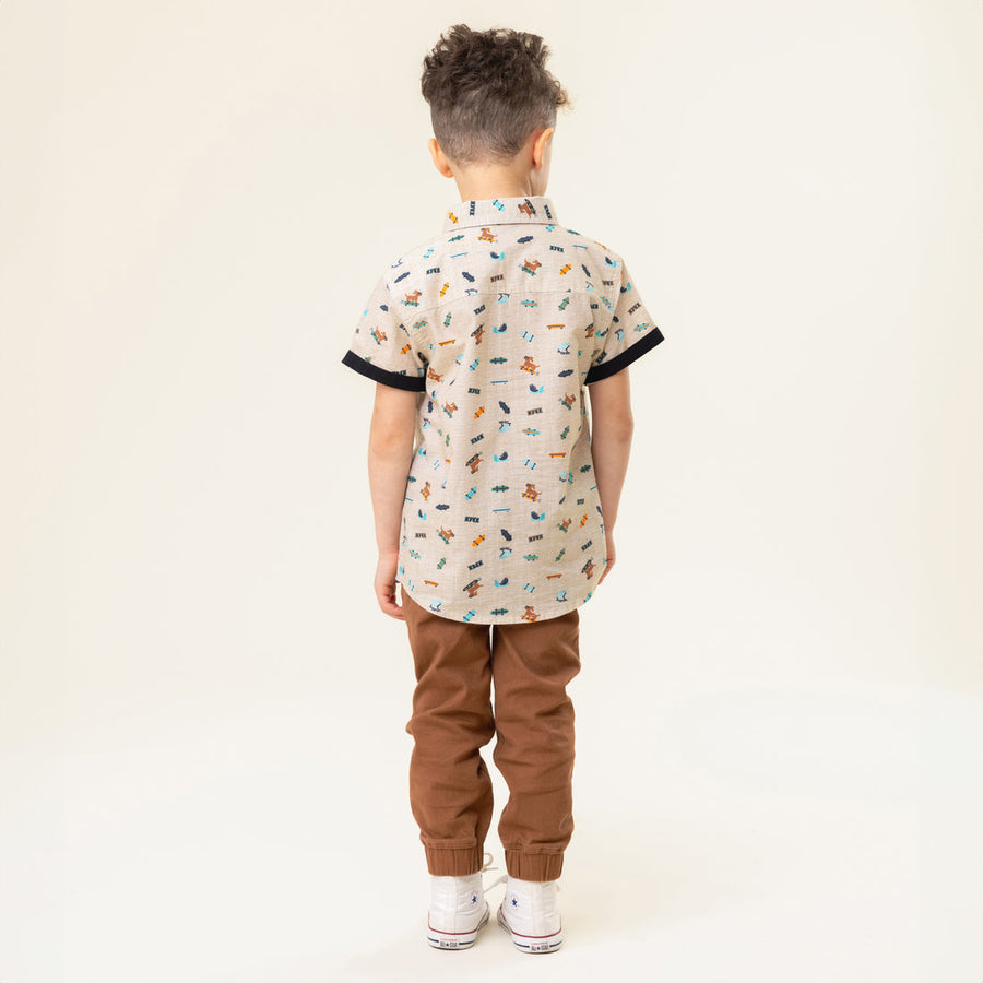 Heather Beige Poplin Shirt