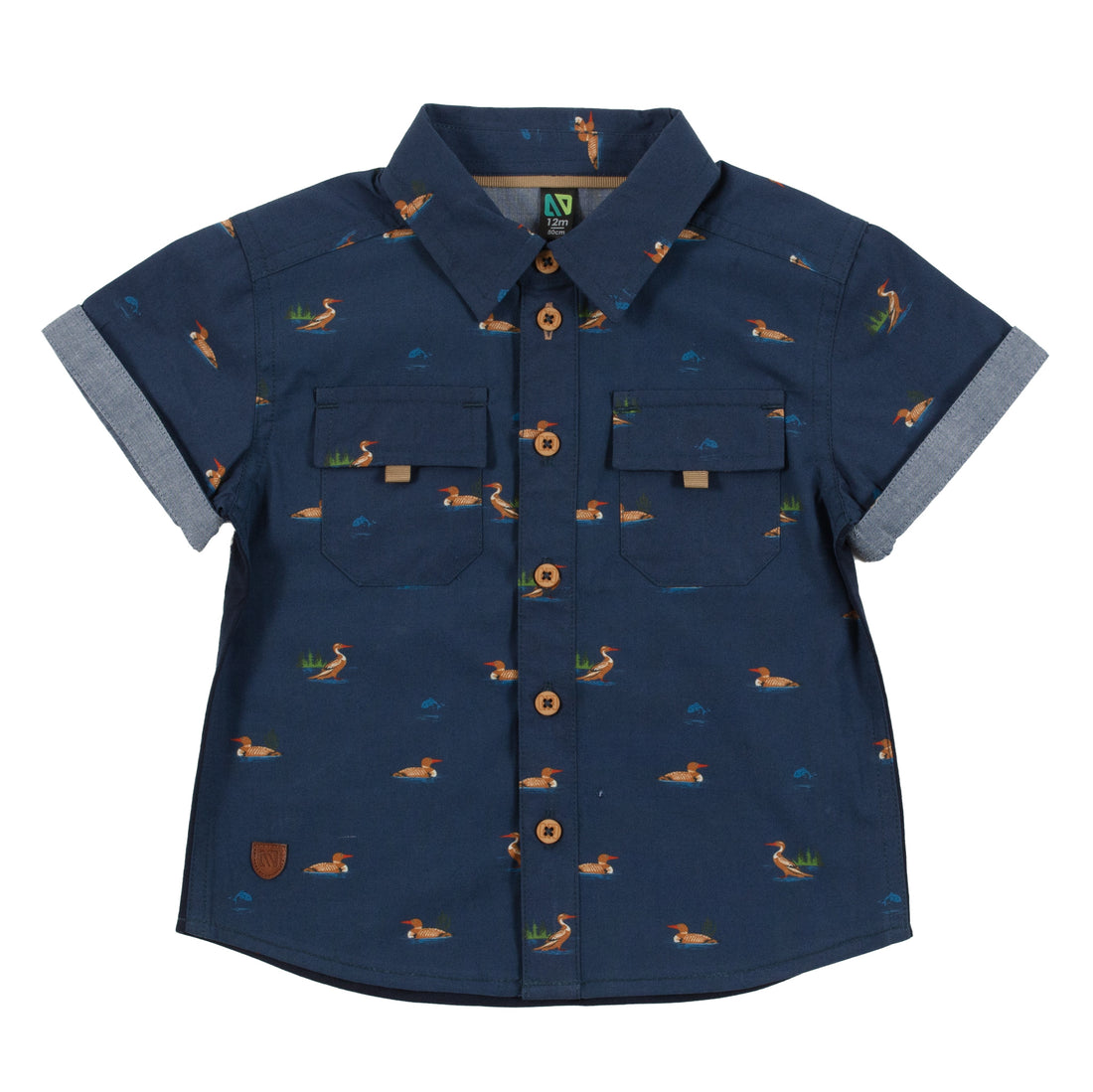 Baby Navy Poplin Shirt
