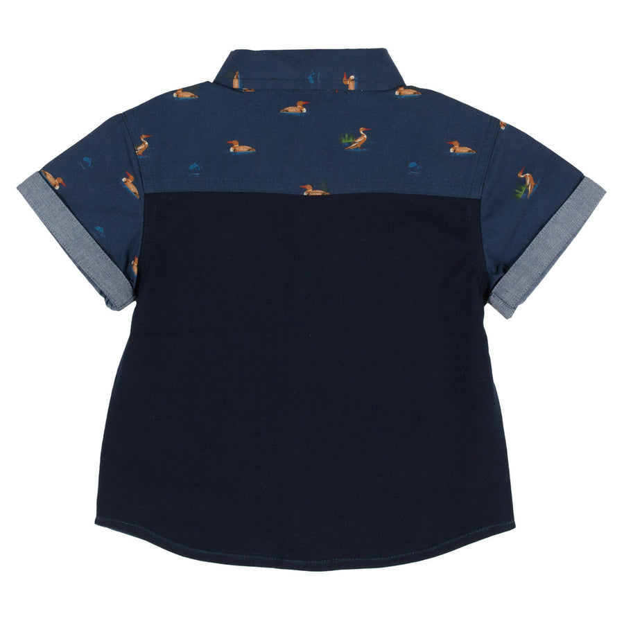 Baby Navy Poplin Shirt