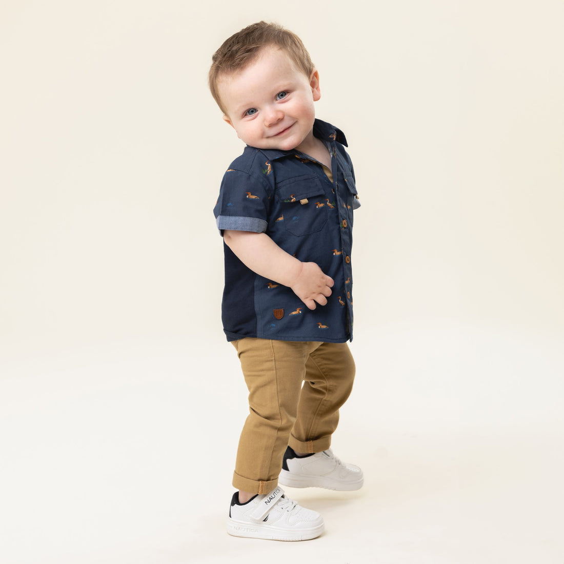 Baby Navy Poplin Shirt