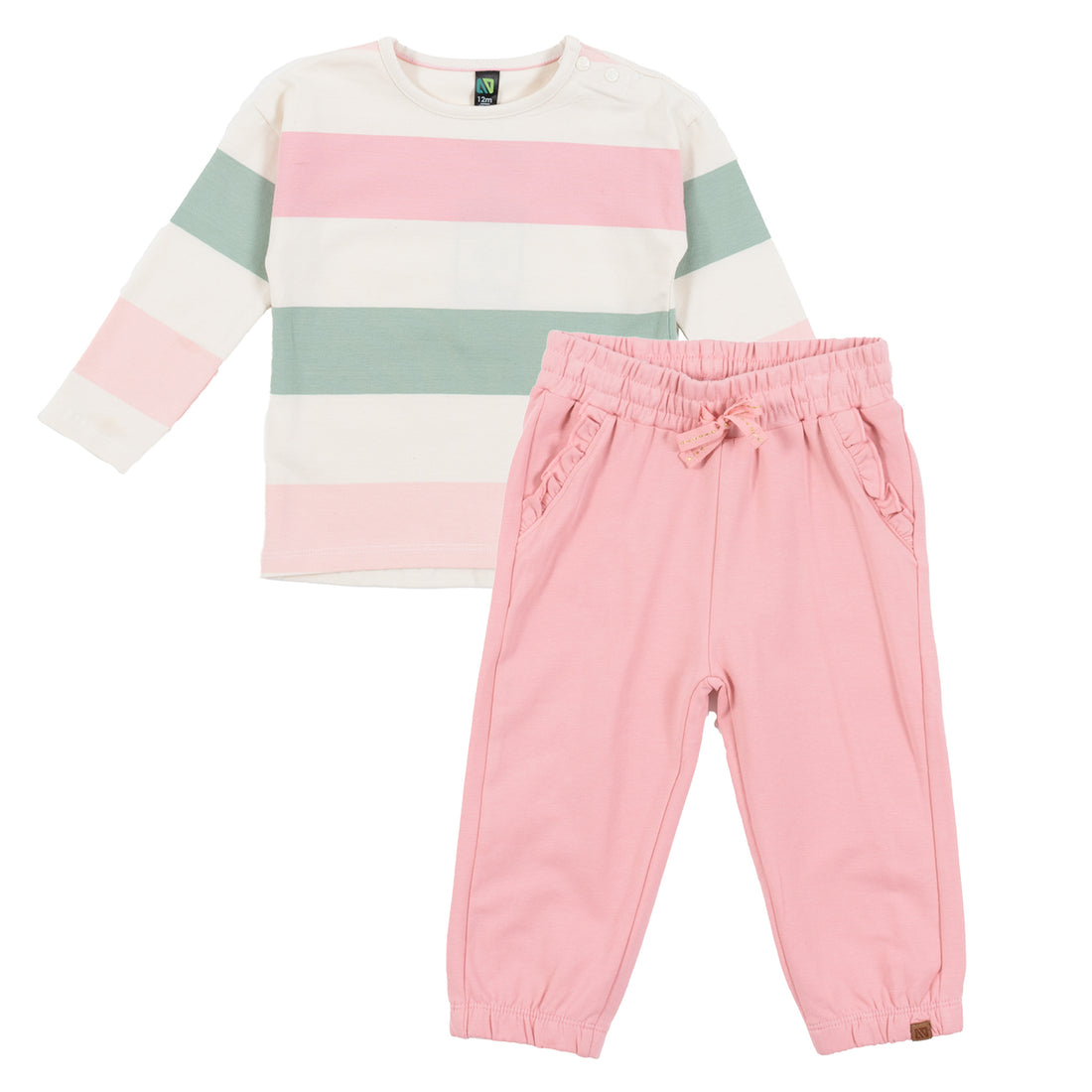 Baby Two-Piece T-Shirt Set Pale Pink